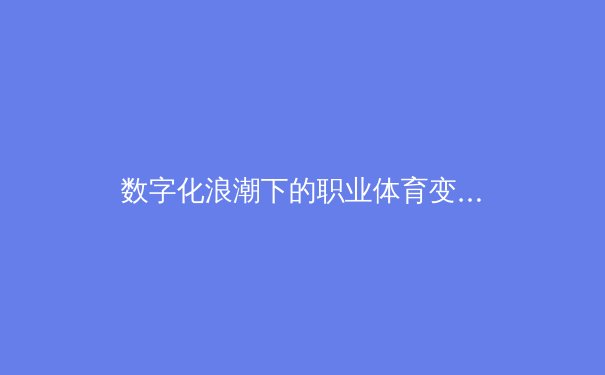 数字化浪潮下的职业体育变革：从数据挖掘到沉浸式观赛体验 - 4